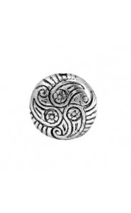 Metal bead disc deco 15x6mm Antique silver